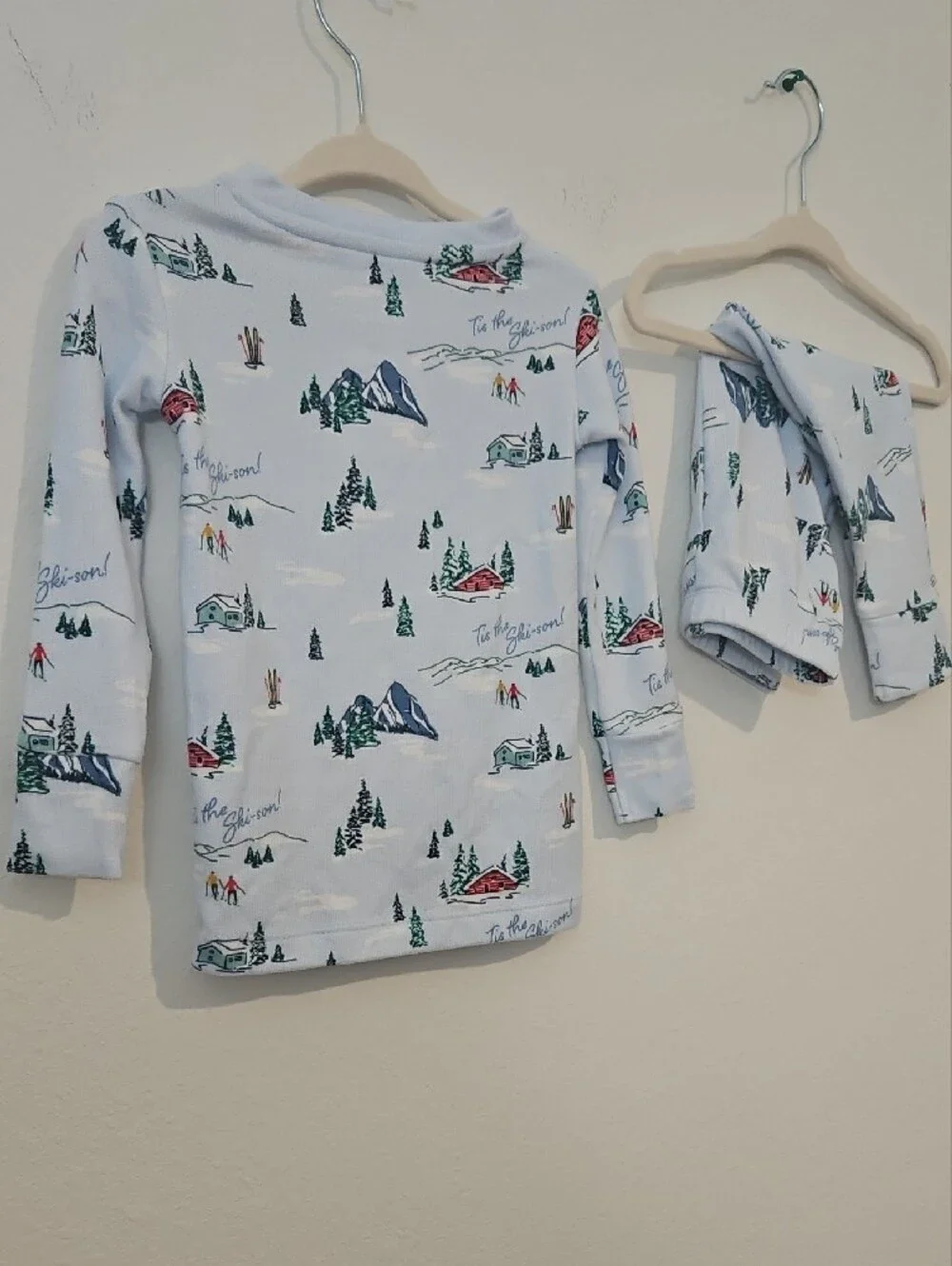 Wondershop Light Blue Mountain & Cabin Pajama Set
